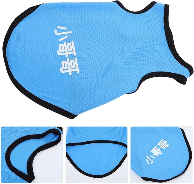 Pet Dog Vest Mesh Cooling Sleeveless Shirt Blue XL Breathable Puppy Clothes Lightweight Summer Pet Supplies