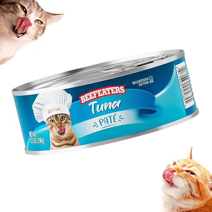 Beefeaters Tuna Pate Cat Treats Wet Cat Food 5.5oz (24-Pack) | Adult Wet Food with Taurine, Premium Catfood Wet Food, No Artificial Additives, Balanced Nutrition | Supports Immune System & Vision