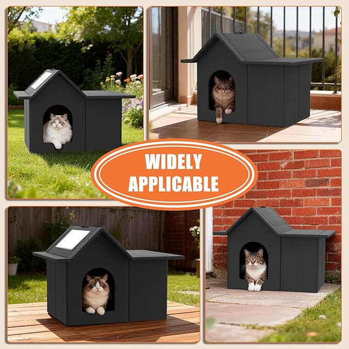 Outdoor Cat House, Weatherproof Pet Shelter for Cats, Durable Cat Bed for Outdoor Indoor, Easy Assembly