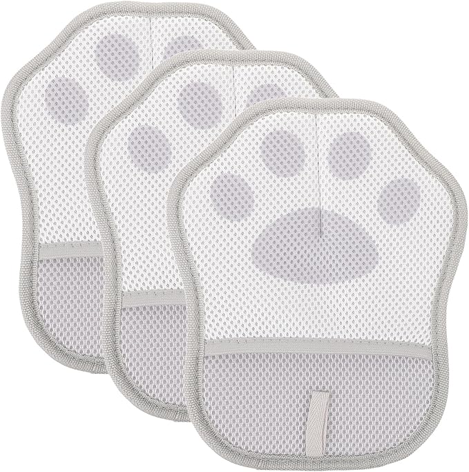 SUPVOX 3pcs Pet Static Removal Gloves Grooming Mittens for Cats and Dogs, Reusable Electrostatic Hair Cleaning Gloves for Shedding, Bathing, and Furniture Pet Hair Removal