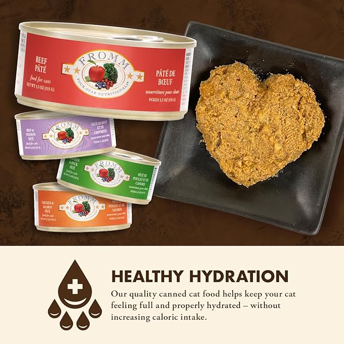 Fromm Four-Star Nutritionals Beef Pate Cat Food - Premium Wet Cat Food - Beef Recipe - Case of (12) 5.5 oz Cans