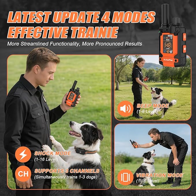 2026 Updated Shock Collar for Dogs with Remote 4500ft, Bark & Training Collar for Large Dogs, Rechargeable Waterproof Electric Collar with 4 Modes Vibration Beep Static Stimulation LED Light