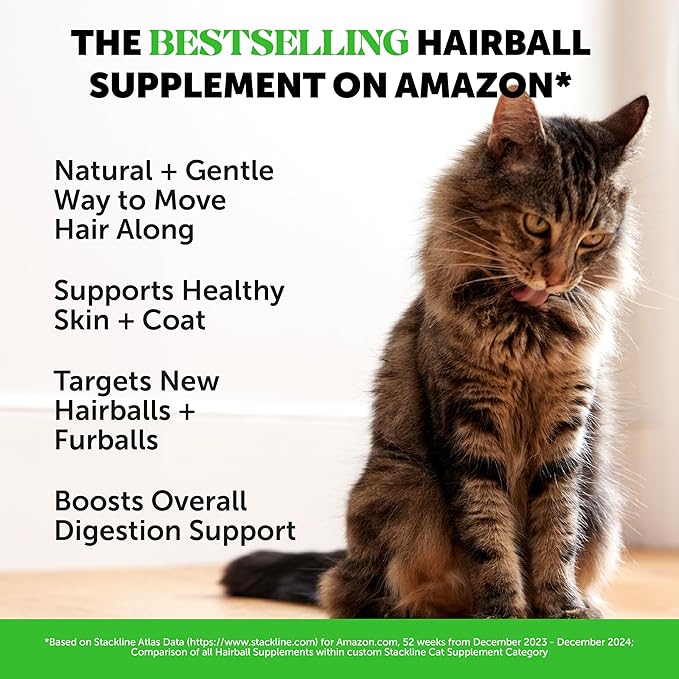 Hairball Support + Cat Multivitamin Daily Essentials Bundle - Crunchy & Creamy Chews for Hairball Remedy, Immune Health, Joint Support, and Skin & Coat