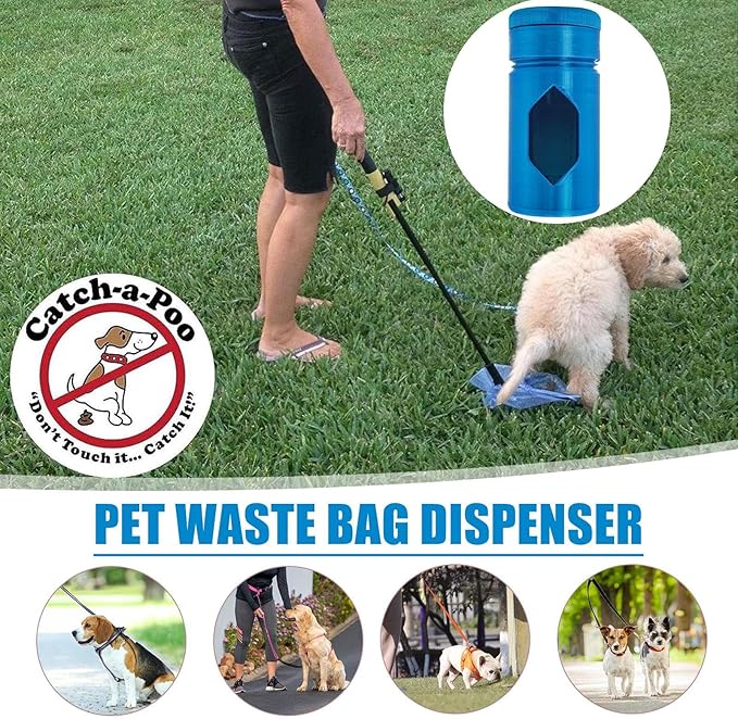 Dog Poop Bag Dispenser | Pet Walking Supplies Storage | Dog Poop Bags Rolls Holder - for Garden Courtyard Beach Park Sidewalk Pavement Hiking Backpacking Camping