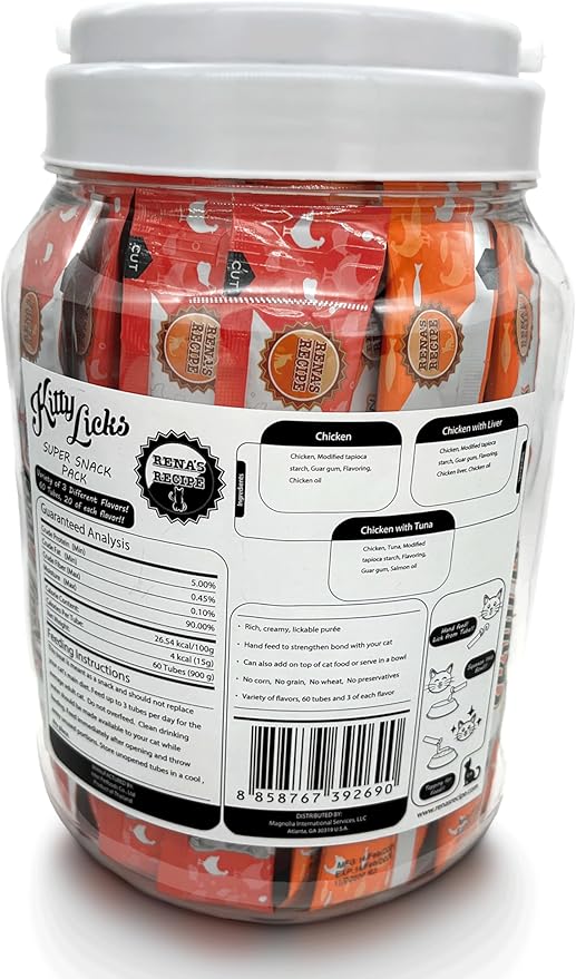 Rena's Recipe Kitty Licks Chicken Barrel (60 Tubes)