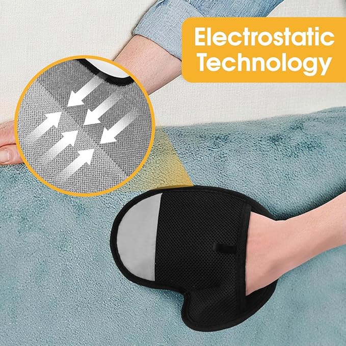 Electrostatic Pet Hair Removal Gloves,2025 New Upgraded Reusable Washable Grooming Gloves for Furniture, Couch, Carpet, Car Seats, Upholstery, Bedding, Cats and Dogs,Static Removal Tool (2 PCS)