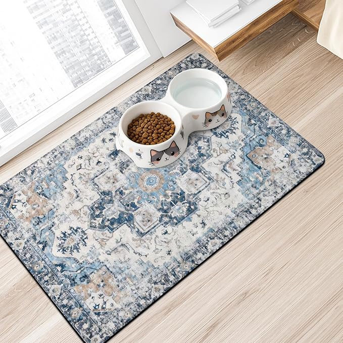Dog Food Mats for Floors Absorbent, Non-Slip Quick Dry Dog Mat for Food and Water, Cat Pet Food Mat Pet Supplies