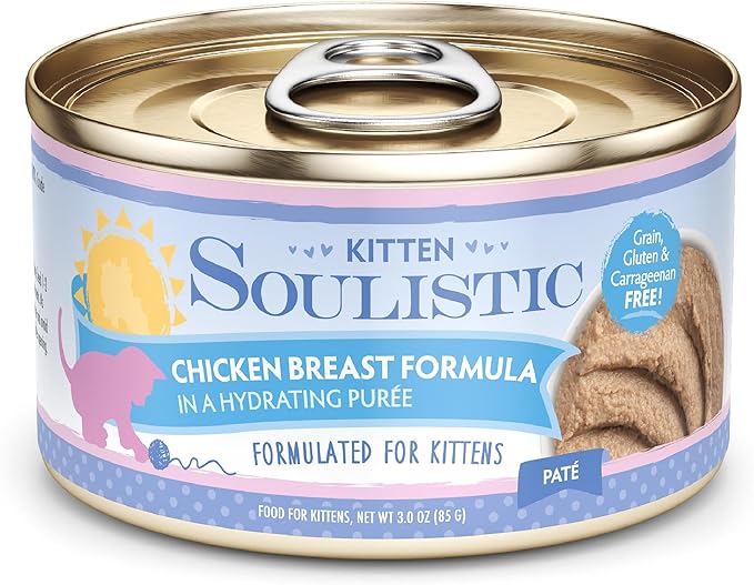 Soulistic Kitten, Chicken Breast Formula in Hydrating Purée, 3oz Can, Pack of 12