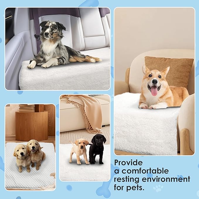PatiencET Dog Cooling Mat, 36'' x 41" Reversible Dog Crate Pad (Cool and Warm), Pet Cooling Pad Bed with Washable Removable Cover, Soft Kennel Pad for Small Medium Dogs, Heated Warm Cat Bed