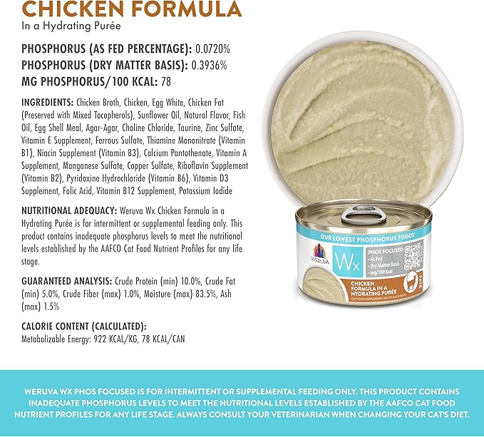 Weruva Wx Phos Focused Natural Wet Cat Food, Our Lowest Phosphorus Formulas