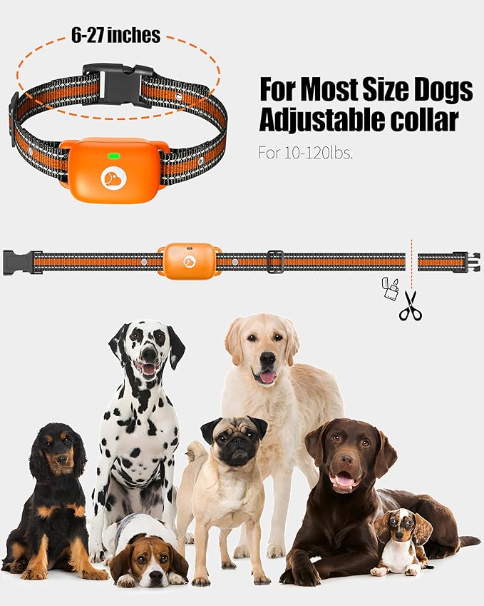 Dog Shock Collar - Rechargeable Dog Training Collar with Remote for Small Medium Large Dogs, IP68 Waterproof 2600FT Electric Collar with Beep, Vibration, Shock, Security Lock (Orange)
