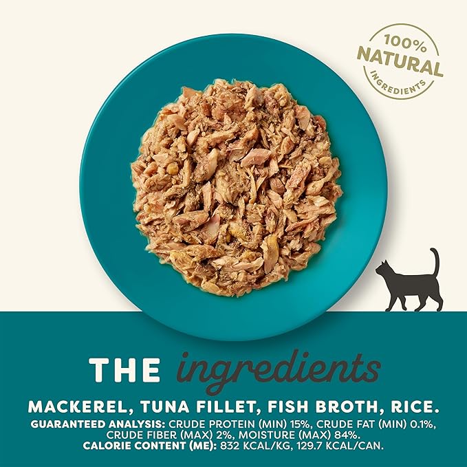 Applaws Natural Wet Cat Food, 24 Count, Limited Ingredient Canned Wet Cat Food, Ocean Fish in Broth, 5.5oz Cans