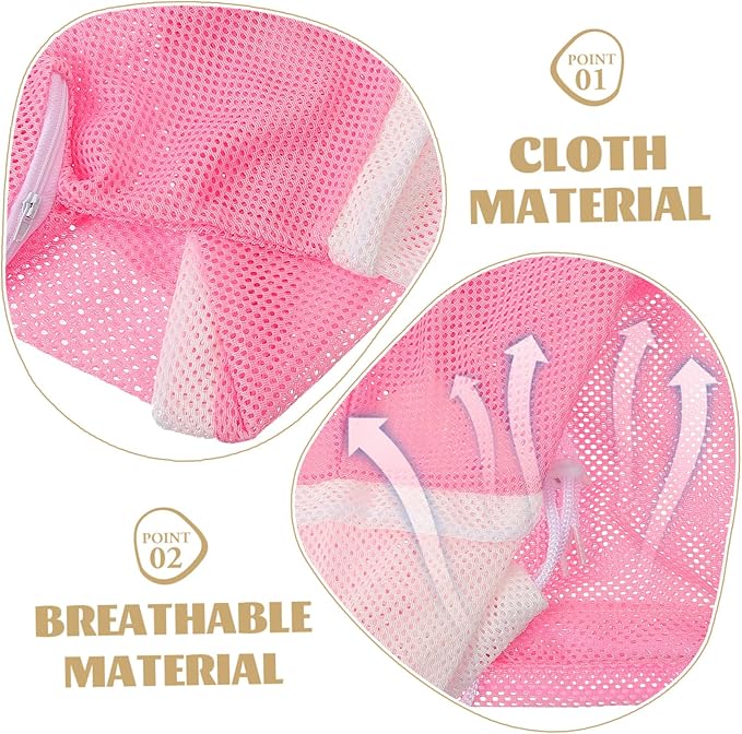Hemoton Multi-Function Pet Bathing Bag for Cats Mesh Cat Grooming Bag Pull Rope Buckle Easy Bathing Supplies