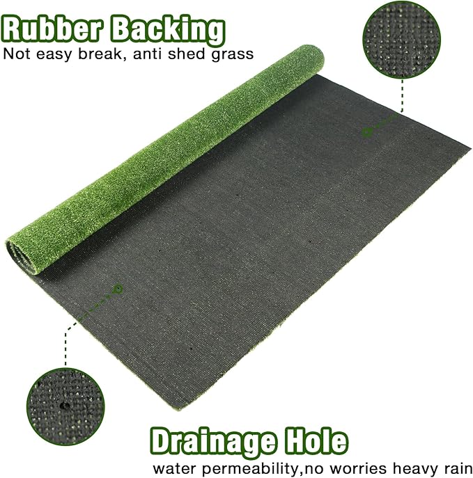 GLOBREEN Fake Grass Pee Pads for Dogs Potty Training, 2 PCS Replacement 2FT X 6FT Artificial Turf Outdoor Rugs for Pets Patio Balcony, with Drainage Hole