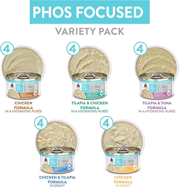 Weruva Wx Phos Focused Variety Pack – Canned Cat Food, 3 oz Cans (20 Count)