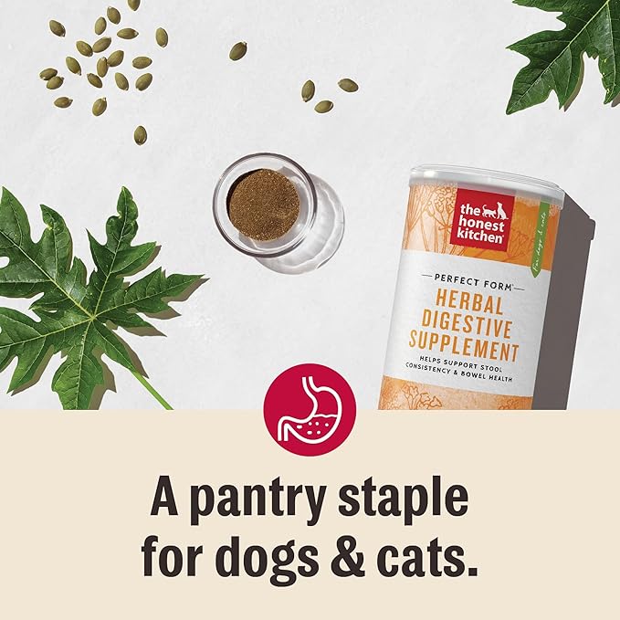 The Honest Kitchen Human Grade Perfect Form Herbal Digestive Supplement for Dogs & Cats, 3.2 Ounces, (Pack of 2)
