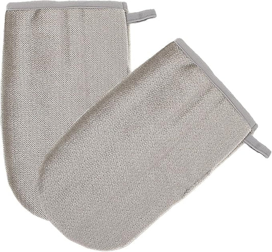 2Pcs Electrostatic Pet Hair Removal Gloves Double-Sided Grooming Mitts for Cats and Dogs Reusable Hair Remover for Clothing Couch Carpet and Curtains