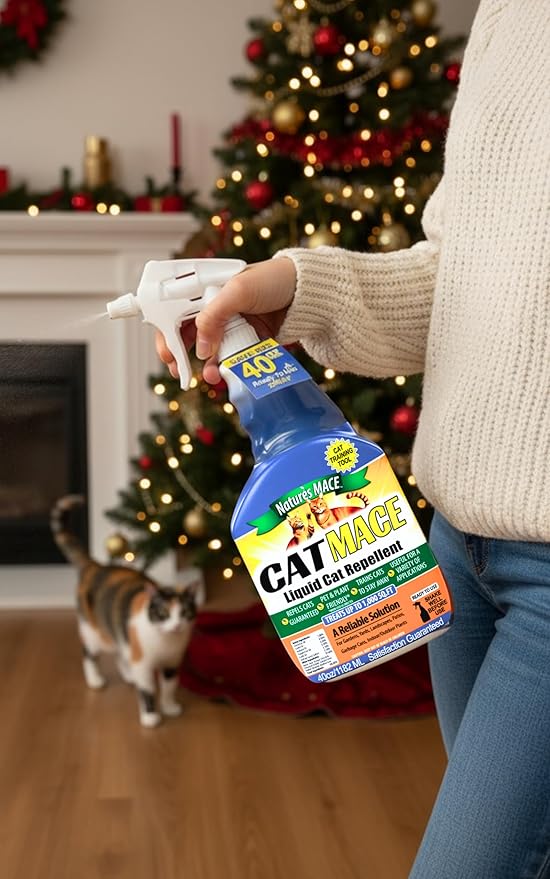 Nature's MACE Cat Mace Cat Repellent, Training Liquid Deterrent Tool, Makes 16 Gallons, Keep Out of Lawn & Garden, Large Areas, Outdoor & Indoor Use, Yards, Landscaped, Plants, 1 Gallon Concentrate