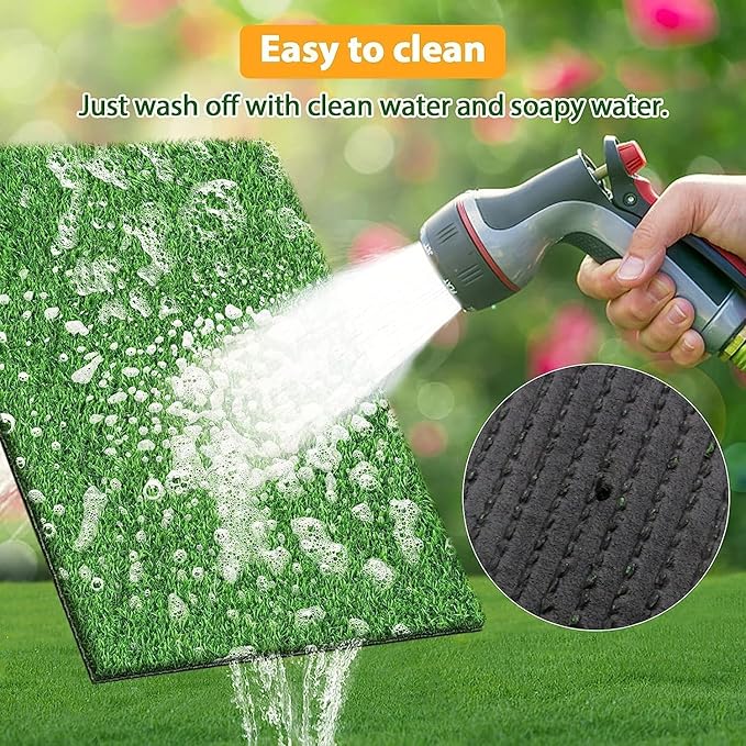 Artificial Grass Rug Turf for Dogs Indoor Outdoor Fake Grass for Dogs Potty Training Area Patio Lawn Decoration (25.6 x 19.7 Inch (Pack of 2))