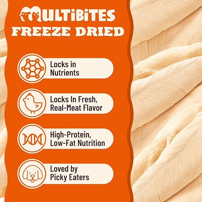 Freeze Dried Chicken Breast for Dogs & Cats - High-Protein Raw Freeze Dried Dog Treats - Single Ingredient Natural Dry Chicken Breasts for Food Toppers,Training Snacks 6.7oz