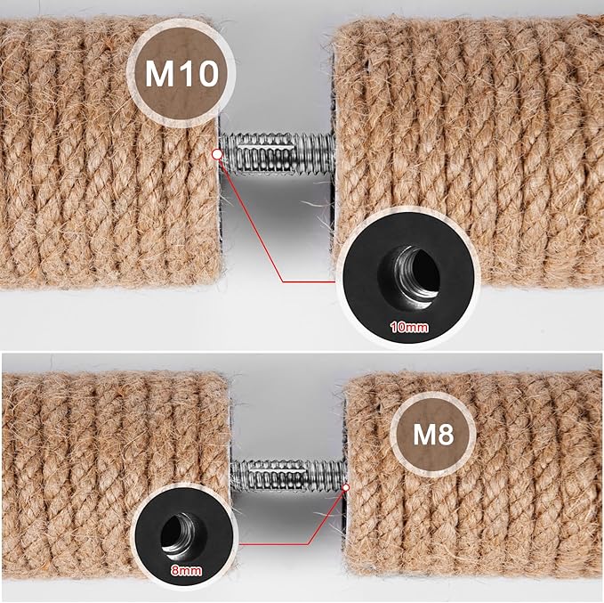Cat Scratching Post Replacement M10 Screws，M10 and M8 Screws for Cat Scratching Post with Allen Wrench 4PCS Threaded Bolt and 4PCS Screw, Not Include Cat Scratch Post(16 pcs)