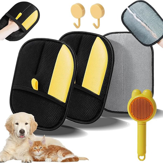 Static Removal Gloves for Pet Hair, 2025 New Pet Hair Remover Glove, Electrostatic Pets Hairs Remover, Pets Grooming Gloves for Carpet, Couch, Clothing and Other Surfaces (2PCS)