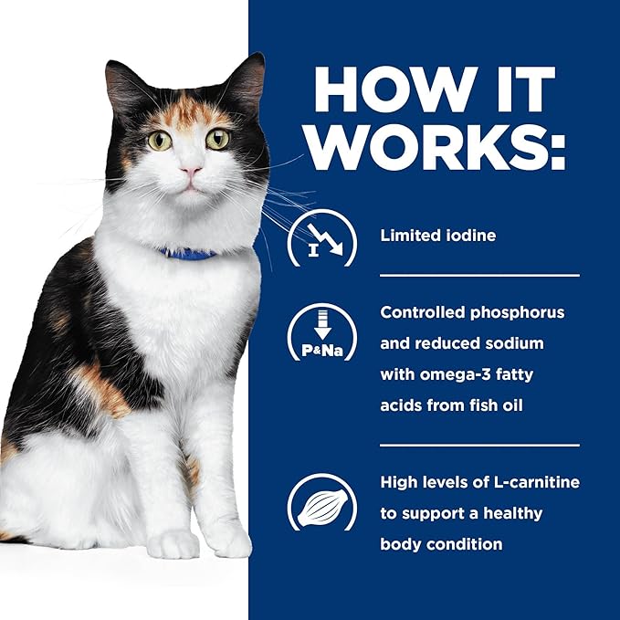 Hill's Prescription Diet y/d Thyroid Care with Chicken Wet Cat Food, Veterinary Diet, 5.5 oz. Cans, 24-Pack