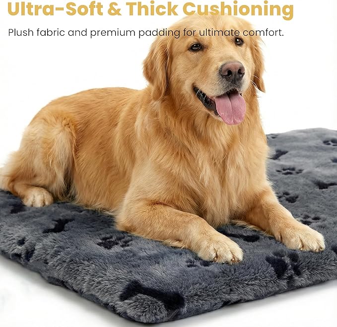 Pet Heating Pad for Cats Dogs Indoor & Sheltered Outdoor Waterproof Heated Cat Bed Heated Dog Bed Chew Resistant Cord Constant Temperature Gray Paw Print 26 x 20 Inch
