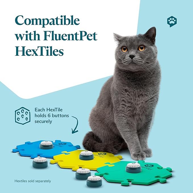 FluentPet Speak Up Button 6 Pack with Clearer Upward-Facing Sound- 6 Recordable Buttons with Batteries Included & Premium Audio for Dogs & Cats - Easy-to-Press Training Dog Buttons for Communication