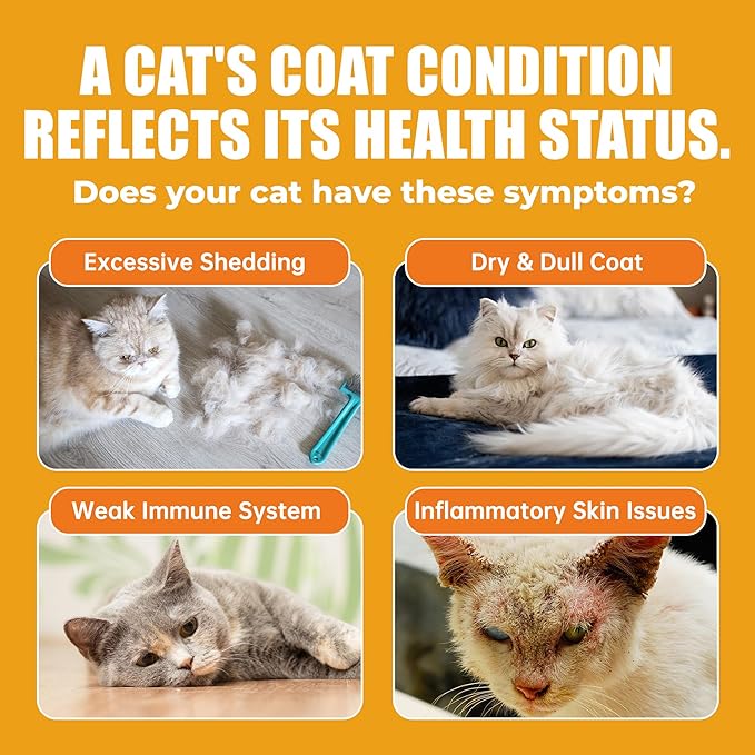 Just Try 3.38 Fl Oz Fish Oil Paste Salmon Oil & Cat Vitamins for Indoor Cats, Omega-3 Supports Skin & Coat Health, Chicken Flavor