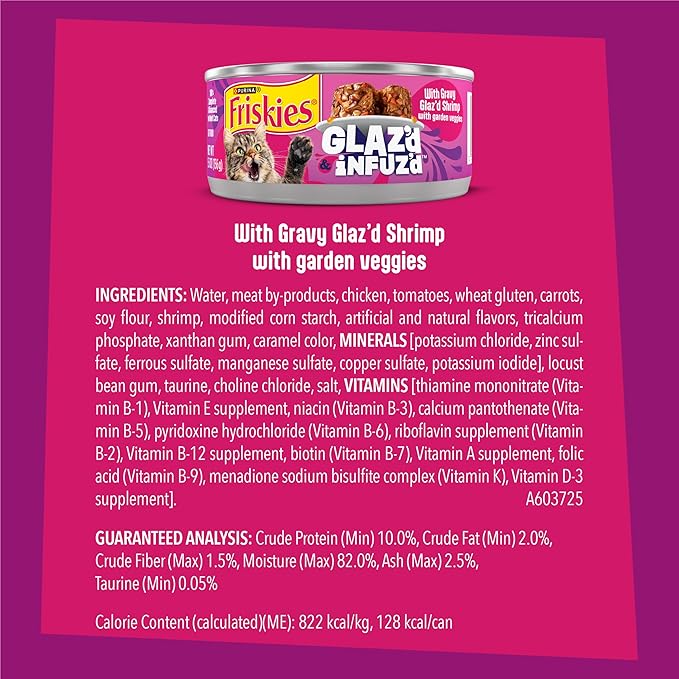 Purina Friskies Glaz’d and Infuz’d with Gravy Glaz’d Shrimp Flavored Wet Food for Cats - 5.5 Ounce (Pack of 24)