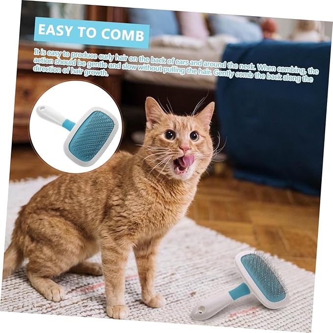 1Pc Pet Comb Rotating Grooming Tool for Cats and Dogs Comfortable Hair Brush with Bead for Shedding and Grooming Pet Supply for