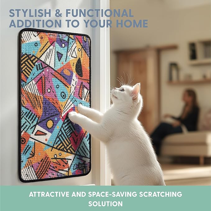 The Cat Ladies Scratching Poster - Wall Scratcher Pads - Scratch Mat Art Print for Indoor Cats - Furniture, Couch, and Carpet Protector - Wall Mounted or Floor Sisal Scratchers