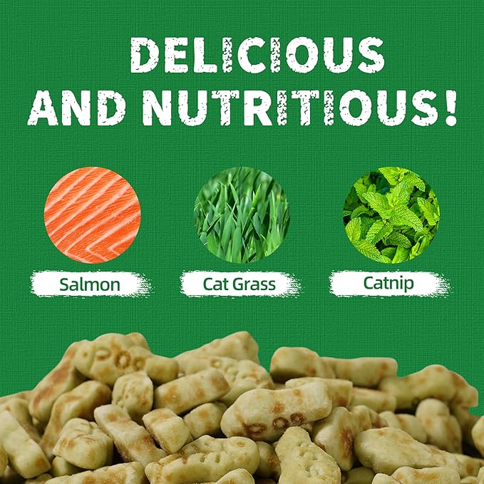 Just Try 13.4 OZ Cat Grass Treats Hairball Control + 7.05 oz Freeze Dried Chicken Cat & Dog Treats Raw Single Ingredient Food Topper