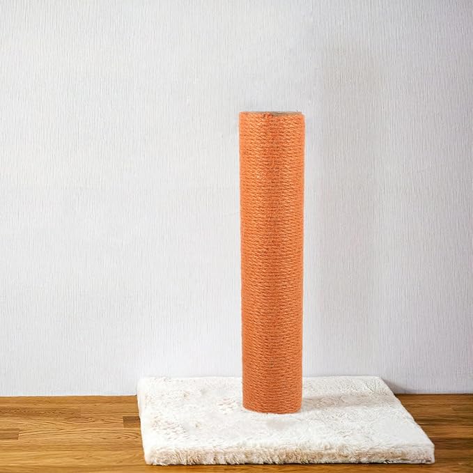 POPETPOP Cat Scratch Post Replacement Rope for Indoor Cats Scratching Post Sturdy Base for Furniture and Playtime Height
