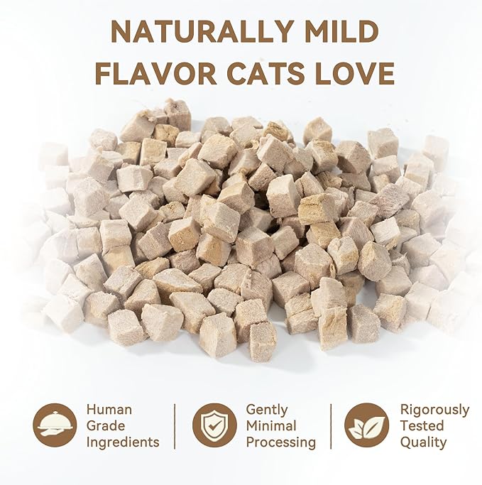 Freeze Dried Duck Cat Treats 4 oz- Single Ingredient, Grain-Free, Gluten-Free, Filler-Free Freeze Dried Raw Cat Food Topper