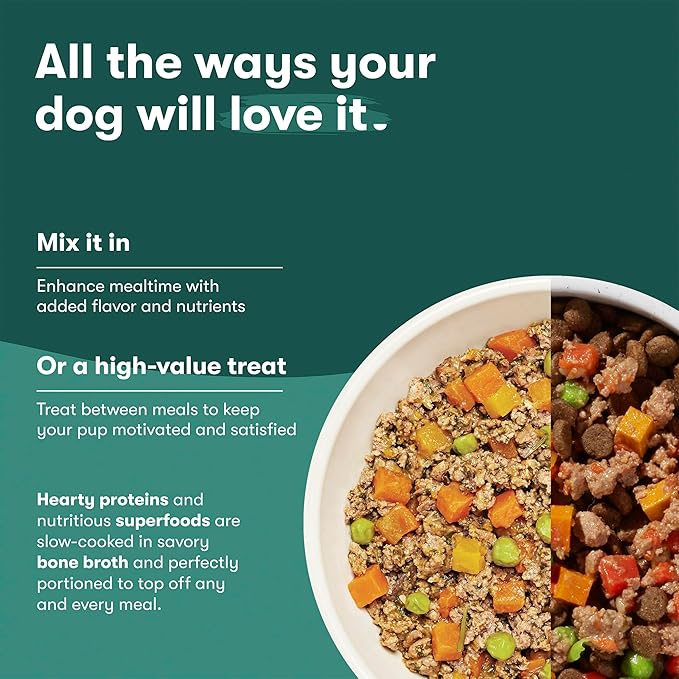 Jinx Wet Dog Food Toppers, Variety Pack - Mix with Dry Dog Food, Made with Real Chicken, Beef, Salmon, No Fillers, Puppy, Adult, Senior, 3oz, 18 Pack