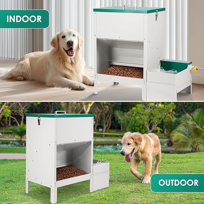 38L Automatic Dog Feeder Large Breed and Automatic Dog Water Dispenser for Large Dogs