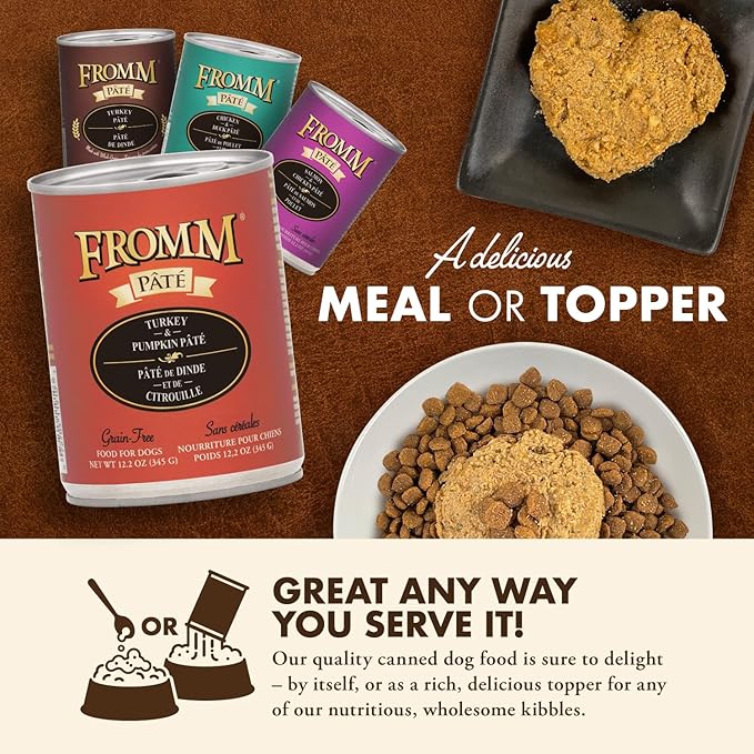 Fromm Turkey & Pumpkin Pate Dog Food - Premium Wet Dog Food - Turkey Recipe - Case of 12 Cans