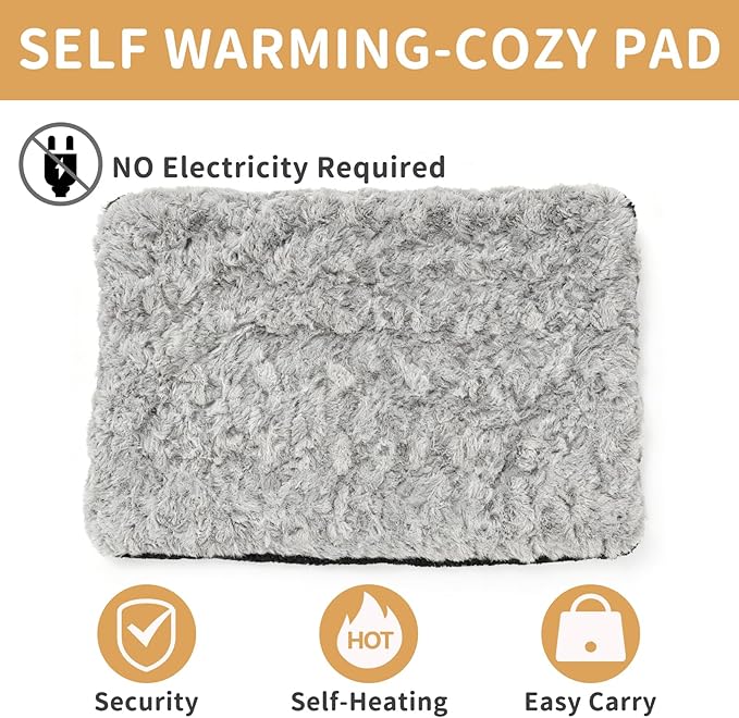 NAMOTEK Self-Warming Cat Bed Indoor/Outdoor Super Soft Self Heating Pet Mat Washable Thermal Pad for Cat & Dog 39x27 inch