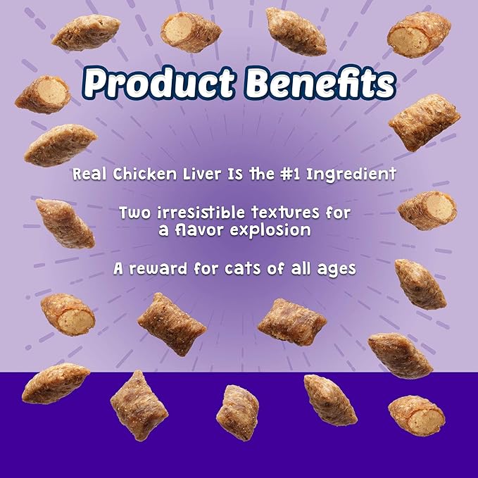 Blue Buffalo Bursts Crunchy Cat Treats, Chicken Liver and Beef 2-oz Bag (6 Pack)