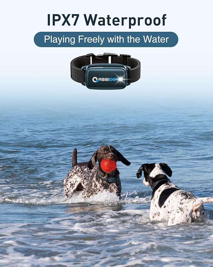 ABBIDOT Dog Shock Collar, 3300 FT Dog Training Collar with Remote, IPX7 Waterproof with 4 Training Modes, Rechargeable E-Collar for Small Medium Large Dogs (15-120 lbs) (Ink Blue, 1 Collar)