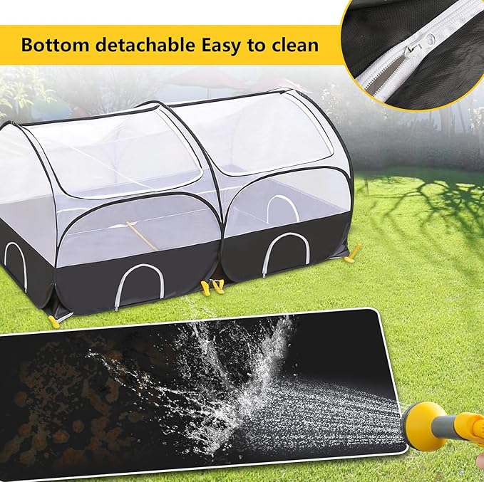 SlowTon Small Animals Playpen - Portable Chicken Coop Run Large Chick Brooder 59"x31"x30" with Detachable Bottom, Pop Up Pet Enclosure Cat Tent for Guinea Pig Bunny Puppy Indoor Outdoor (Arched Top)