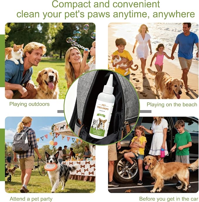 Dog Paw Cleaner – No-Rinse Dog Foot Washer, Deep Cleans Paws & Toes, Natural Plant Ingredients，Safe for Puppies to Large Dogs, Travel-Friendly Puppy Essential-3.4 OZ