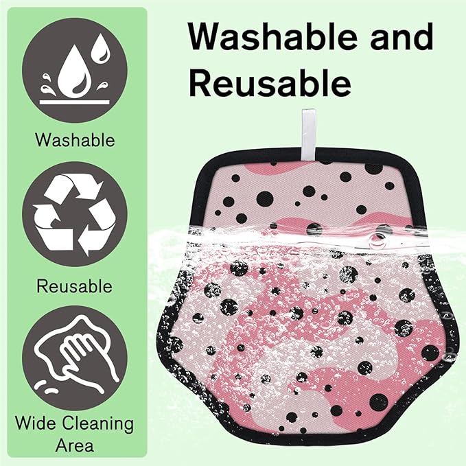 Dots Print Electrostatic Pet Hair Removal Glove for Cats & Dogs - Reusable Grooming Mitt for Couch, Carpet, Car Seat & Laundry - Large 9x9 Inch