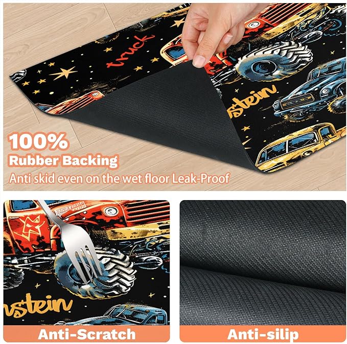 Cool Car Dog Food Mat for Floors Absorbent, Quick Dry Water Dispenser Mat for Food, Water, Pet Supplies 12" x 20", Off-Road Vehicle