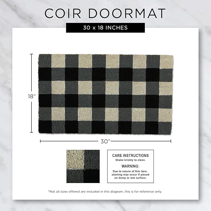 DII Pet Print Collection Natural Coir Doormat, 17x29, Cats Welcome