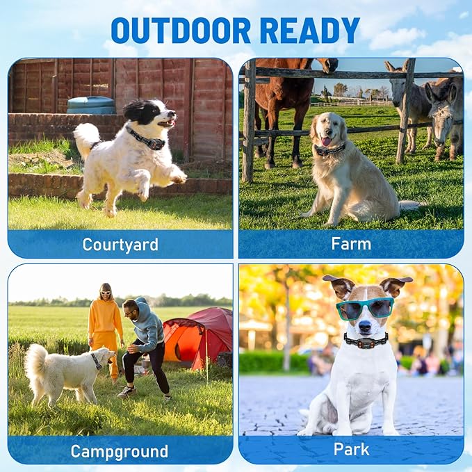 GPS Wireless Dog Fence, 3 Warning Modes, Radius 25-999 Yards, IPX7 Waterproof Collar, Electric Fence for Dogs, Pet Containment System, Outdoor Use, for Dogs Over 16 Lbs