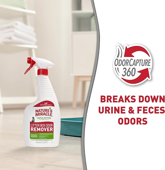 Nature's Miracle Litter Box Odor Destroyer, 24 Ounces, Eliminates Feces, Urine and Ammonia Odors from Cat Litter Box