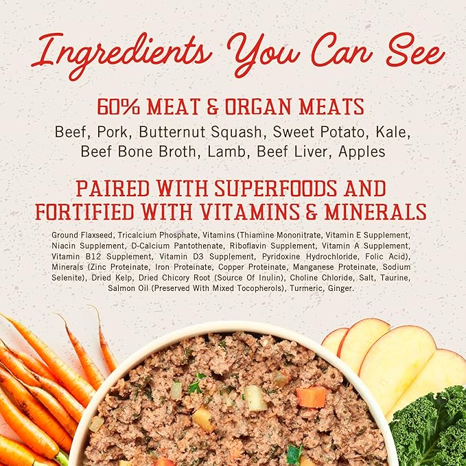 Stella & Chewy's FreshMade Frozen Fresh Grain-Free Meat-a-Palooza Dog Food, 16-oz pouch (Pack of 4)